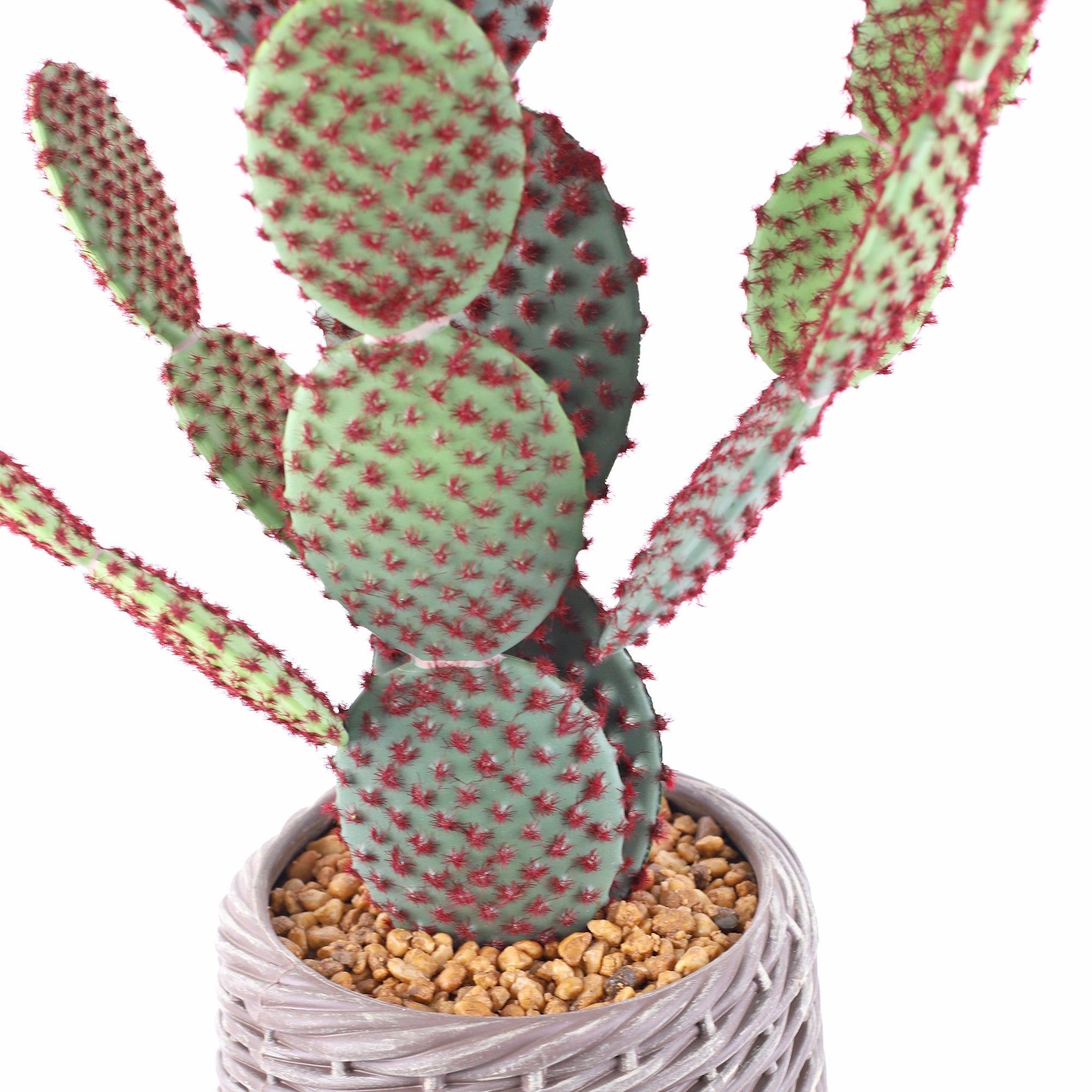 artificial prickly pear cactus 42” Artificial Prickly Pear Cactus in a Woven like Basket – Realistic Faux Indoor Plant for Home, Office, or Patio Décor