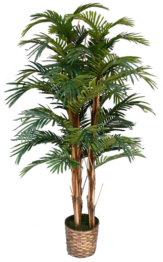 Fake Palm Tree in Bamboo Wicker Planter | 60" | Vintage Home