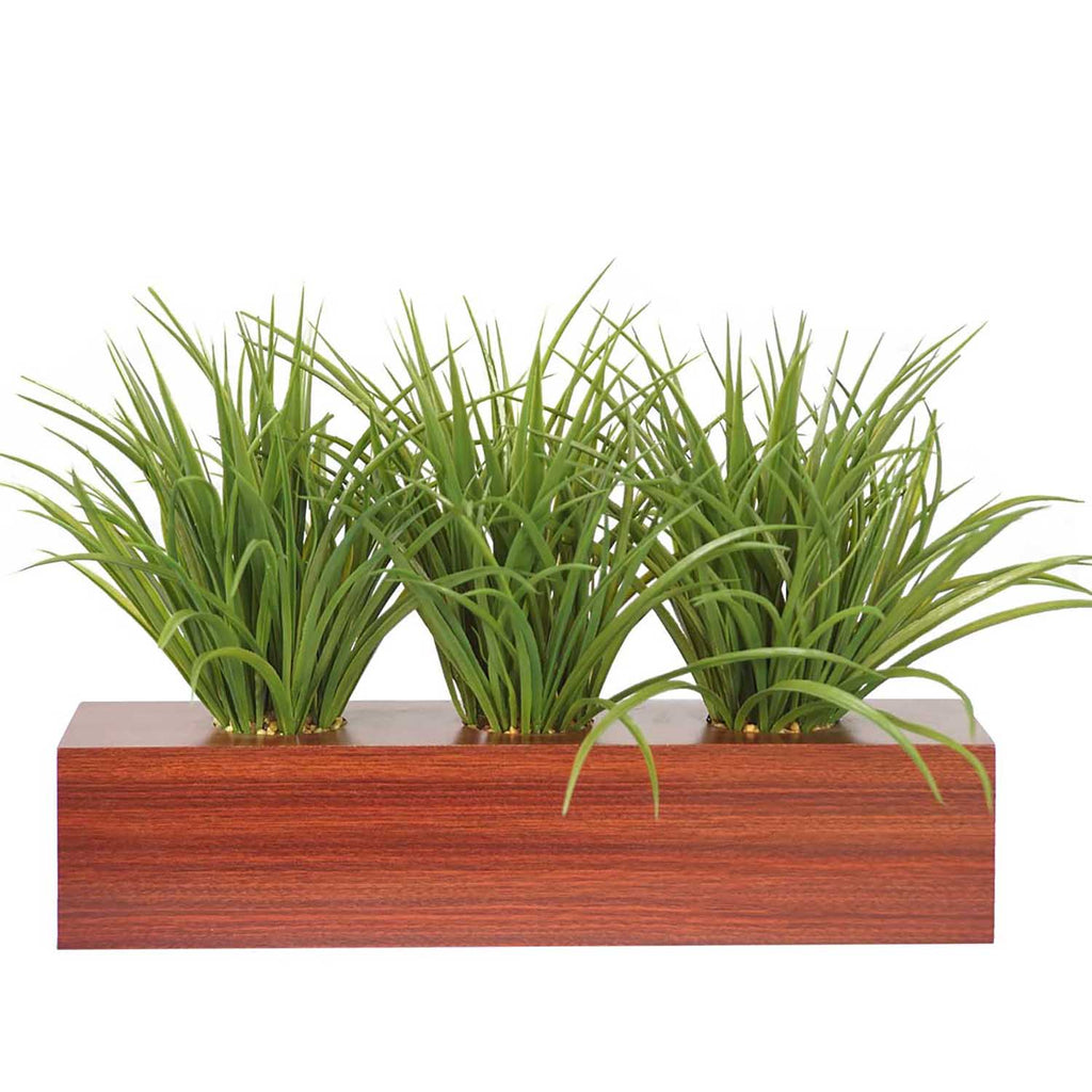 Artificial Grass in Wooden Pot Outdoor/Indoor | 12" | Vintage Home