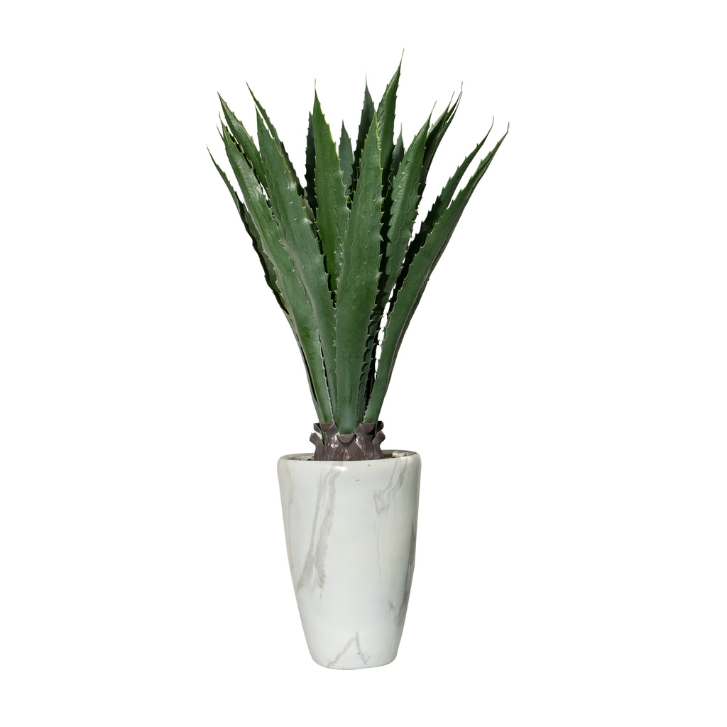 Tall Fake Agave Plant in Fiber Stone Planter | 43" | Vintage Home